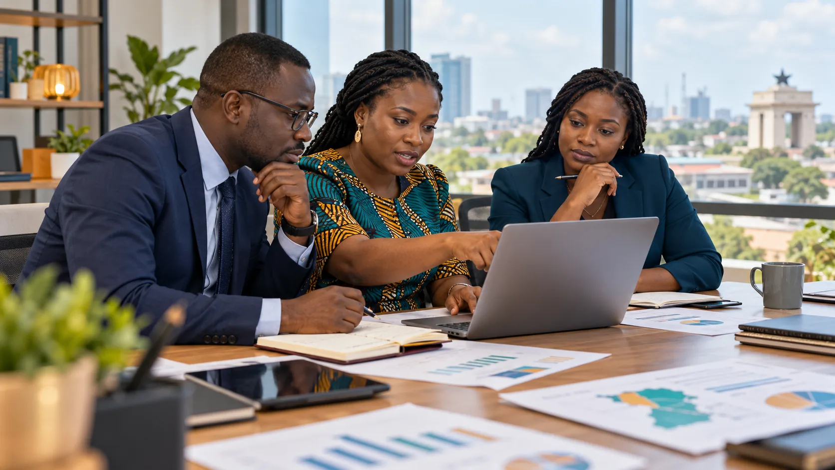 Illustrative institutional finance team planning an annual budget