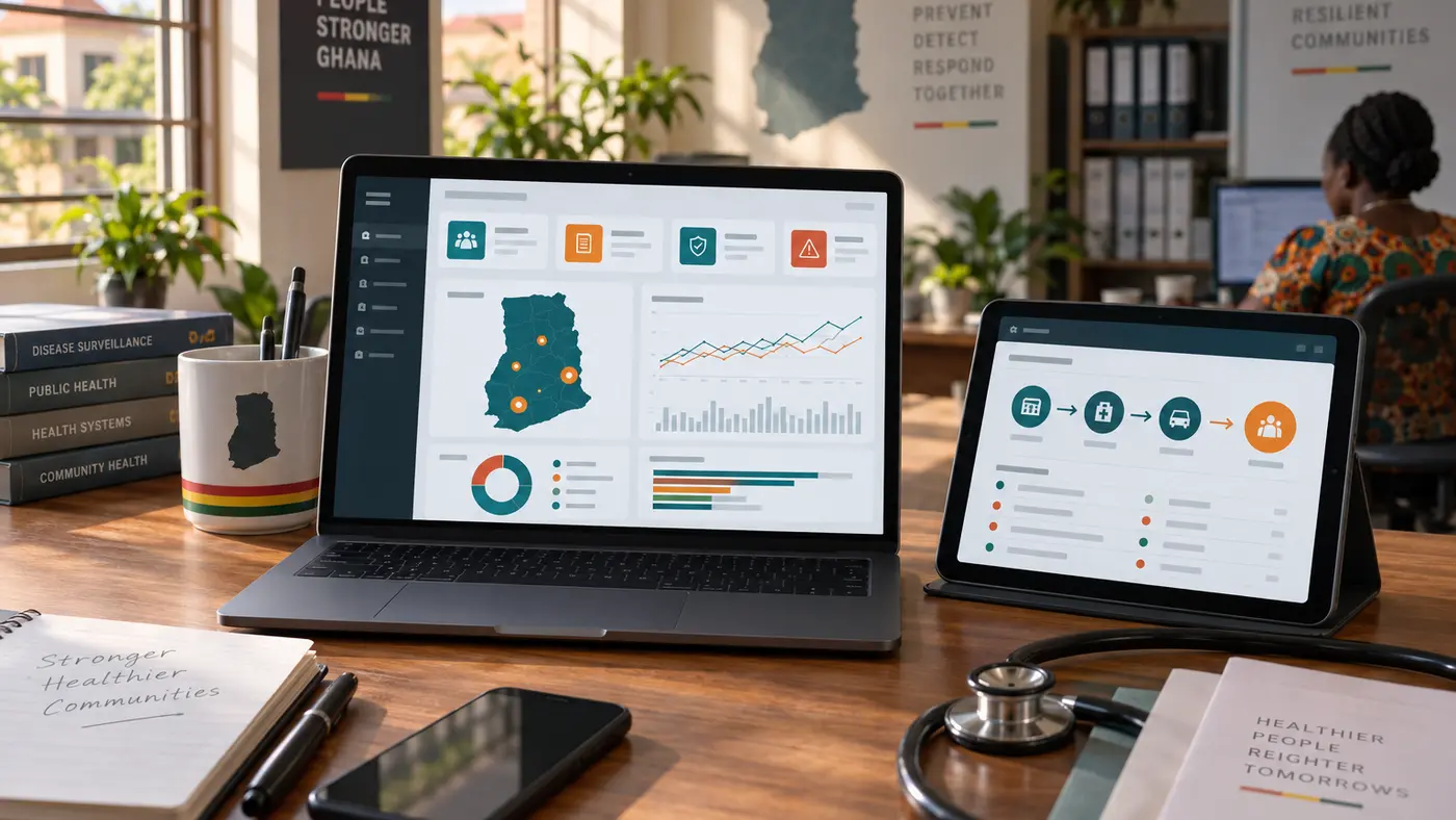 Public health surveillance dashboard on a laptop and tablet