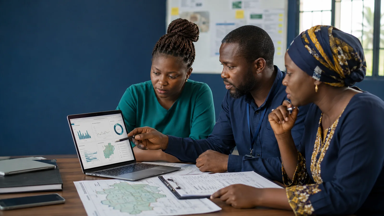 Public health team using a dashboard to support decisions